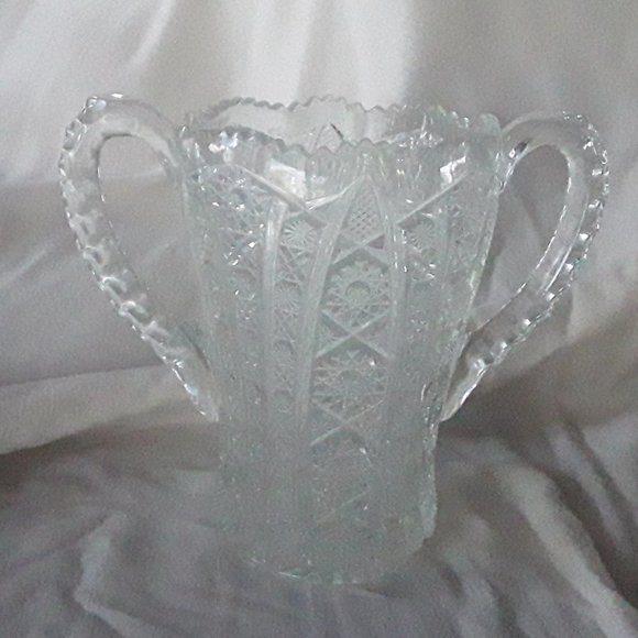 Cut Glass Spooner Dining Vintage Cut Glass Large Spooner6 Iches Or